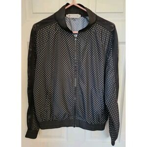 The Upside Jacket Womens Size S Black White Polka dot Long Sleeve Pockets